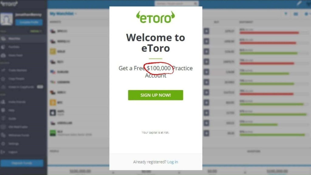 compte demo etoro